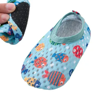 0-7 Yıl Yenidoğan Bebek su ayakkabısı Unisex Yaz Kat Çorap Çocuklar Kauçuk Taban Kaymaz Örgü Terlik Bebek Giyim Aksesuarları