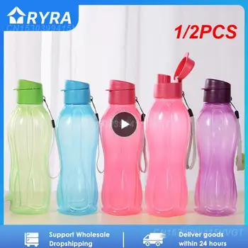 1/2 ADET Plastik Bardak Büyük Kapasiteli Spor Su Bardağı Taşınabilir Spor Su Bardağı Düz Renk Su Şişesi İçme Araçları 1100ml