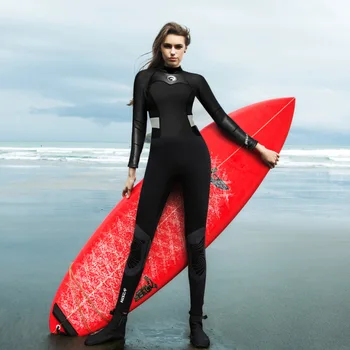 1.5 mm Uzun Kollu Mayo Kadın Neopren Tam Vücut dalış kıyafetleri Mütevazı ve Zarif Wetsuit Dalış Sörf mayo