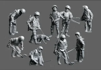 1/72 Ölçekli Die-Cast Reçine şekilli kalıp Montaj Kiti Geçmişi Askeri Mini Diorama Snappers (10 Adet) Demonte ve Boyasız