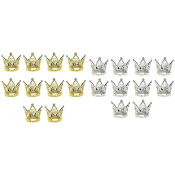 10 Adet Mini Taç Prenses Topper Kristal Çocuk Saç Süsler Düğün Doğum Günü Partisi Kek Dekorasyon Araçları