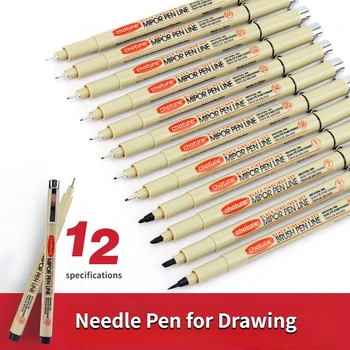 12 adet Kanca Hattı şırınga kalem seti Sanat Özel El Çizim Kroki Öğrenciler Su Geçirmez Eskiz Jel 