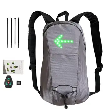 15L Uzaktan led ışık Sırt Çantası Dönüş Sinyali İle USB Şarj Edilebilir Çanta Yön Göstergesi İşıklı Sırt Çantası Gece Sürme İçin