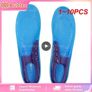 1~10 ADET şok emici astarı Ortez Arch Destek Ayak Ağrısı Masaj Silikon Jel Yumuşak Spor Ayakkabı Anti-Şok Tabanlık Ped Adam