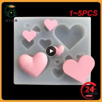 1~5 ADET Reçine El Sanatları Yapımı Kristal Epoksi Kalıp Şeker Kalp şeklinde Yama Dekorasyon Silikon Kalıpları Damla Nakliye
