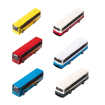 2 ADET N Ölçekli 1/150 Metal Minyatür Model Otobüs Bahçe / Demiryolu / Demiryolu / Tren Düzeni / Oyuncak DIY