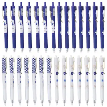 28 ADET Plastik Jel Kalem Yaratıcı 0.5 mm Hediye Tükenmez Kalem Mavi Nötr Kalem Ofis