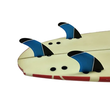 3 Adet UPSURF FCS sörf yüzgeci Çift Sekmeler PM - M Boyutu Sarı / Mavi / Gri Sörf Yüzgeci Karbon Fiber Petek yüzgeci Sörf Aksesuarları