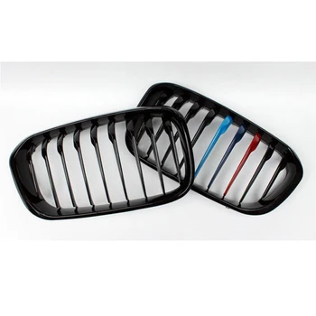 3 Renk Parlak Siyah Düşük Tampon Izgaraları Ön ızgara kapağı İçin Fit BMW 1 Serisi F20 F21 Facelift Aksesuarları