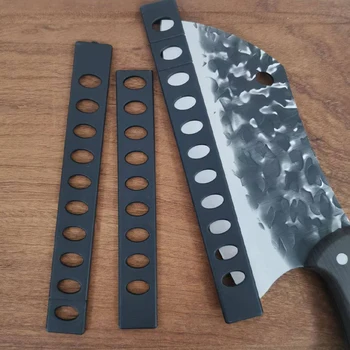 5 ADET şef bıçağı Kenar Muhafızları Plastik Siyah bıçak Koruyucu Kapak mutfak gereçleri Kın Mutfak Aksesuarları