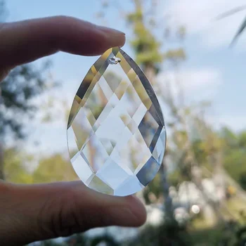 50mm kristal Suncatcher Faceted ızgara asılı kolye avize parçası kristaller prizma ışık güneş Catcher ev noel DIY dekor