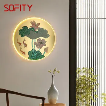 AFRA pirinç duvar resmi lamba LED 3 renkler Modern altın lüks yaratıcı Lotus dekor aplik ışık ev oturma odası yatak odası için