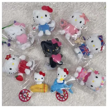 Anime Kawaii Cosplay Hello Kittys peluş oyuncaklar Anahtarlık Sevimli Hayvanlar Peluş Yumuşak Bebek Çantası Dekorasyon Kolye Çocuk Hediyeler