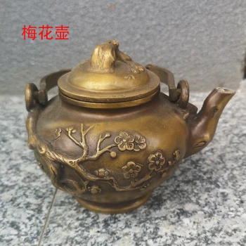 Antik Bronz Eşya Antika Saf Bakır Erik Çiçeği su kabı demlik El Sanatları Ev Dekorasyon tarafından Yapılan Qing Hanedanı İmparatoru