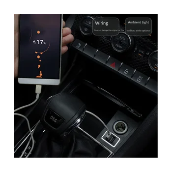 Araba Çift USB Şarj GT Hızlı Şarj Skoda Kodiaq 2017-2020 için Adaptörü Çakmak Dağı İşık Beyaz