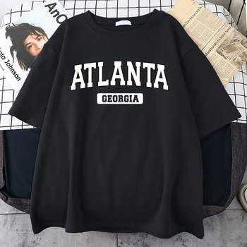 Atlanta Georgia'da 
Baskı Pamuklu T-shirt Harajuku Trend Giyim Estetik Yaratıcılık Tee Üst Rahat Sokak Softman Tişörtleri