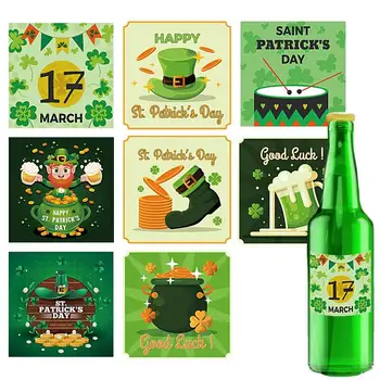 Aziz Patrick Günü şarap şişe etiketi Yonca Çıkartmalar İrlandalı Çıkartmaları Su Geçirmez DIY El Sanatları şarap şişe etiketi s noel dekoru