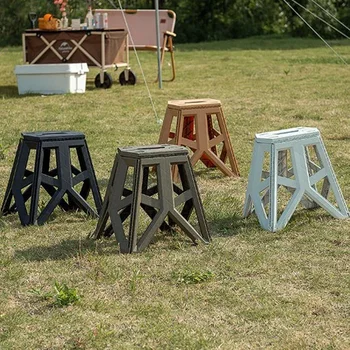 Açık Taşınabilir katlanır tabure Yüksek Yük taşıyan Kolu Tasarım Dayanıklı Mini Sandalye balıkçı taburesi Kare Tabure kamp taburesi