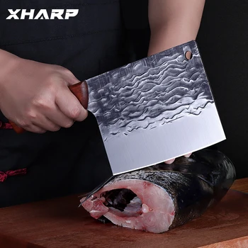 Dövme Bıçak Dilimleme Doğrama Büyük Balık Bıçağı 5Cr15mov Keskin Bıçak Balta Kasap Bıçağı Mutfak Profesyonel Balık