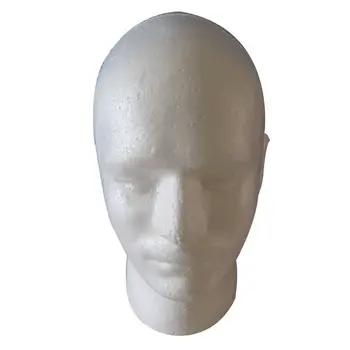 Erkek Peruk Ekran Kozmetoloji Manken Başkanı Standı Modeli Köpük Beyaz