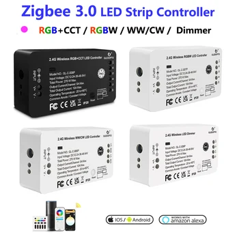 GLEDOPTO Zıgbee 3.0 LED Şerit Denetleyici Sıfırlama Anahtarı Dimmer / WW / CW / RGBW / RGB + CCT LED Şerit 2.4 G RF Uzaktan / Ses / APP Kontrolü