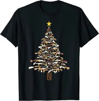 Guns Noel Ağacı-Camo Baskı Silah Sevgilisi İçin Noel Hediyesi T-Shirt