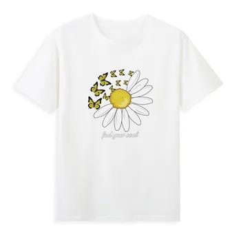 Güzel Ayçiçeği T-shirt Yeni Stil Yaz Giyim Kadın Orijinal Marka Casual En Tees A017