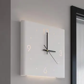 Güzel köşe saati LED köşe duvar saati dekoratif duvar saati 3 renk ışık ve uzaktan kumanda ile oturma odası dekor