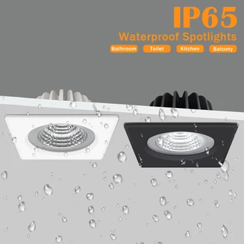 IP65 LED su geçirmez downlight AC220V 110V parlama Önleyici 5W / 7W/9W/12W / 15W LED gömme Spot ışıkları mutfak tuvalet banyo aydınlatma