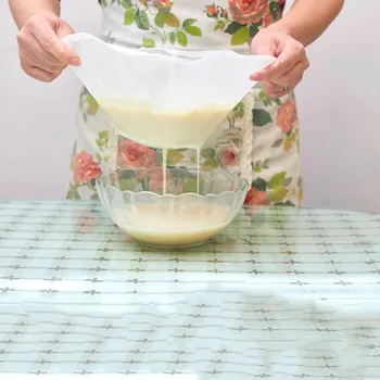 Ince Örgü naylon filtre torbası Somun Süt Şarap Süzgeç Suyu Soya Sütü Kase Şekli Gıda yeniden kullanılabilir kahve filtresi peynir bezi Pişirme