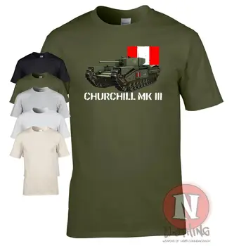 Ingiliz Churchill Mk3 tankı t-shirt askeri WW2 D-day geçmişi araç İKINCI dünya savaşı WoT