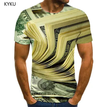 KYKU Dolar T shirt Erkek Para Tshirt Baskılı harajuku tişörtler 3d Hip Hop Tişörtleri Casual Kısa Kollu yaz Baskılı İnce