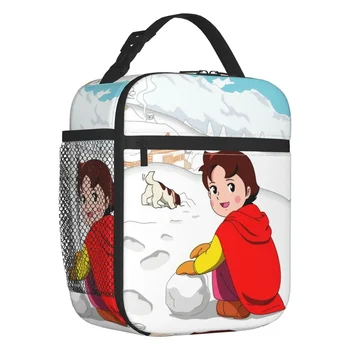 Karikatür Anime Alps Heidi Komik Yalıtımlı Öğle Yemeği Çantası Kadınlar İçin Taşınabilir Dağ Kız Termal Soğutucu yemek taşıma çantası Ofis İş Okul