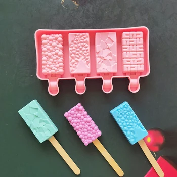 Kek Pop Popsicle Kalıp poligon Kalp Şekli Dıy Çikolatalı Pasta silikon kalıp Pentagram Dondurma Makineleri Dondurma Kalıp