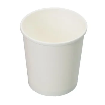 Kraft Kağıt Tek Kullanımlık Kağıt Kase, Congee Fincan Çorba Bardağı, çorba kovası Ambalaj Kutusu, Yuvarlak Beyaz yemek kabı, 45 Adet