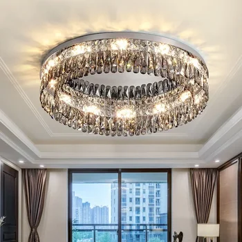 Kraliyet Tavan Avize Modern Lüks Led Kristal Asılı Lambalar Oturma Odası için Krom Ev Dekorasyon iç mekan aydınlatması Fikstür