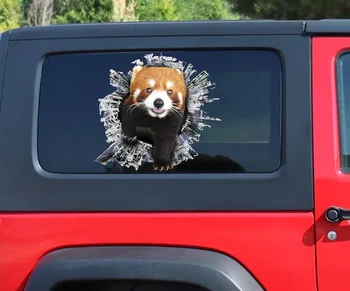 Kırmızı Panda pencere çıkartması, brocken pencere araba çıkartması, Kırmızı Panda çıkartması