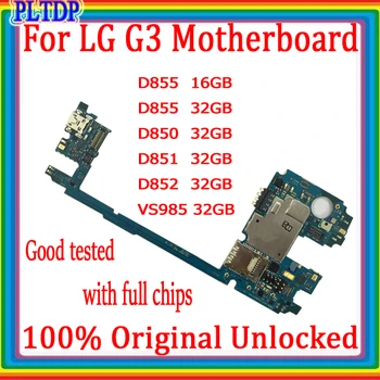 LG G3 D855 D850 D851 D852 VS985 Orijinal Anakart Fabrika Unlocked Anakart Cips İle Android İŞLETİM SİSTEMİ Mantık Kurulu
