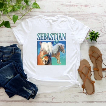 Lil Sebastian Saygı T-shirt Tees Parklar ve Rekreasyon TV Gösterisi Hediye Gömlek 90'lı Vintage Komik Grafik T Shirt Kısa Kollu Üstleri