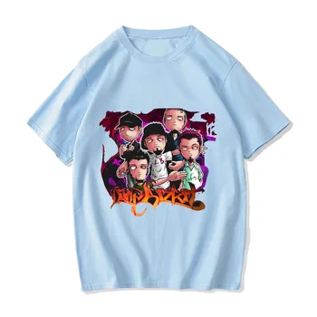 Limpp Bizkitt Erkek tişört baskı t-shirt Rahat Nefes Üstleri Harajuku Pamuk Gevşek Kısa Kollu Sokak Büyük Boy Giyim