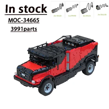 MOC-34665 Kırmızı Sağlam Süper Araba Yarışı Elektrikli Montaj Yapı Taşı Modeli 3991 Parçaları Çocuklar Özel doğum günü hediyesi Oyuncak Yetişkinler için