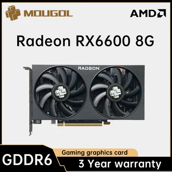 MOUGOL YENİ RX6600 8gb grafik kartı GPU GDDR6 128-bit 7nm 8pin desteği AMD Intel CPU için uygun masaüstü bilgisayar ekran kartı
