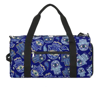 Mavi Nazar spor çanta El Fatima Oxford spor çantaları Ayakkabı Bagaj Baskılı Çanta Yenilik spor çantası Erkekler İçin