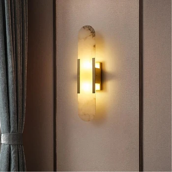 Mermer duvar lambası oturma odası lamba lüks modern yatak odası başucu koridor koridor arka plan duvar LED aydınlatma