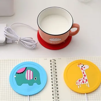 Moda sevimli karikatür hayvan desen ısıtma fincan Mat yüksek kalite USB kupa ısıtıcı ped ev ofis Drinkware