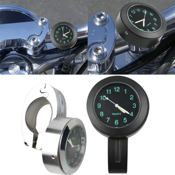 Motosiklet gidonu Aydınlık Saat Su Geçirmez Alüminyum Takvim Döngüsü Modifiye İzle Moto Aksesuarları Mini Dijital Saat 1 takım