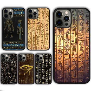Mısır Hiyeroglif Sembolleri Telefon Kılıfı için iPhone 15 SE2020 13 14 11 12 Mini Pro Max XR XS 6 7 8 artı coque fundas Kabuk