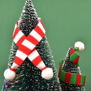 Noel Mini örgü eşarp Sevimli oyuncak bebek giysileri Malzeme El Sanatları için DIY Süs Aksesuar Dikiş Zanaat Malzemeleri Santa Eşarp