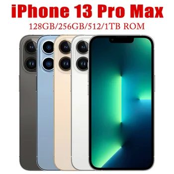 Orijinal Apple iPhone 13 Pro Max 128GB 256GB 512GB 1TB ROM Orijinal OLED A15 IOS Yüz KİMLİĞİ NFC Unlocked 5G Akıllı Telefon