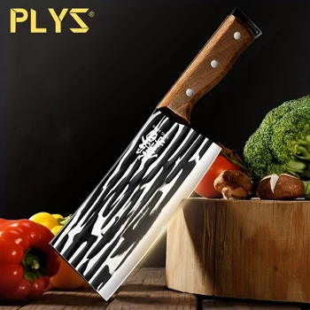 PLYS Sebze bıçağı ev dövme paslanmaz çelik bıçak et dilimleme bıçağı şef özel ultra hızlı keskin cleaver kemik bıçağı